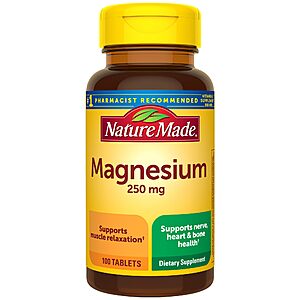 Nature Made Magnesium 250mg, 100 Tablets $3.79 or less