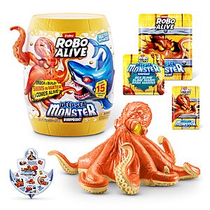 $9.08: Robo Alive Deep Sea Monster Surprise (Octopus) by ZURU, Surprise Unboxing and Electronic Animal Toy for Boys at Amazon