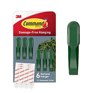 $2.20: Command Garland Holders 6 Hooks 12 Strips Holds 2 lbs Damage-Free Décor at Walmart