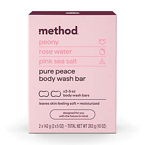 2-Pack 5-Oz Method Pure Peace Bar Soap $2.57 + Free Shipping w/ Walmart+ or on $35+