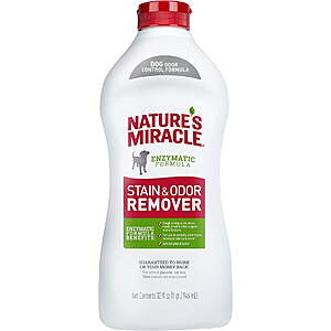32-Oz Nature's Miracle Dog Stain & Odor Remover Pour Bottle $5.05 + Free Shipping w/ Walmart+ or on $35+