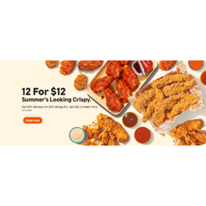 Popeyes Restaurant Offer: 12-Piece Popeyes Wings (Boneless or Bone-In) or Chicken Tenders (3 Flavors w/ Sauces) for $12 via Popeyes (Valid thru 7/26)