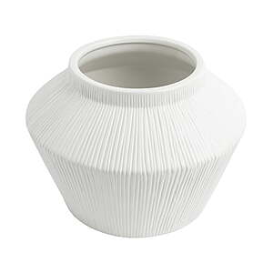 Better Homes & Gardens 6" Angular White Ribbed Ceramic Vase $5.24 + Free Shipping w/ Walmart+ or on $35+