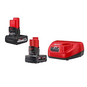 Milwaukee M12 XC High Output 5.0 Ah Battery Pack, and 4. 0AH Starter Kit 12-Volt Lithium-Ion $159