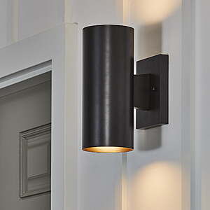 Better Homes & Gardens Cylinder Sconce Wall Light w/ E26 Base (Matte Black) $4.30 + Free Shipping w/ Walmart+ or on $35+