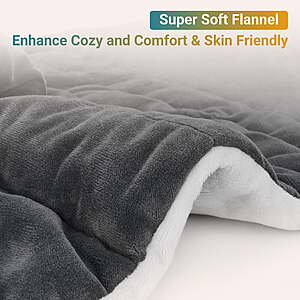 $25.59 FS WALMART+ by Comfytemp Large Weighted Electric Heating Pad, Flannel, 19" x 24", Gray