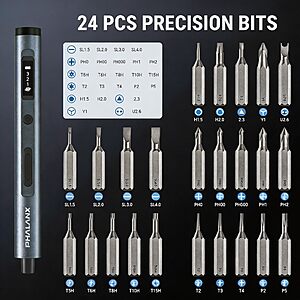 PHALANX Mini Electric Screwdriver Precision Set for Phone & Laptop Repair – 28-in-1 Cordless Rechargeable, S2 Steel Bits, Type-C Fast Charging, for Electronics Repair (Grey) $14.94