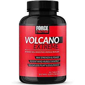 [SnS] $4.70** | Force Factor Volcano Extreme Pre Workout Nitric Oxide Booster w/ Creatine & L-Citrulline (90 Tablets) at Amazon