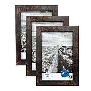 3-Pack Mainstays 4x6" Picture Frame w/ Tabletop & Wall Mount (Brown) $3.72 + Free Shipping w/ Walmart+ or on $35+