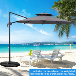 10' Heavy Duty Patio Cantilever Umbrella w/ 360° Rotation (Grey) $120 + Free Shipping