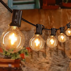 100FT Waterproof Outdoor String Lights w/ Edison Bulbs (Warm White) – $21.59