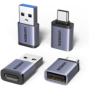 Prime Members: UGREEN USB to USB C Adapter & USB C to USB Adapter Combo 4-Pack $6.95 & More + FS w/ Prime or orders $35+