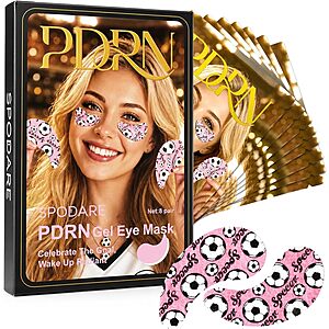 8-Pair SPODARE PDRN Collagen Under Eye Patches w/ Niacinamide & Caffeine (Pink Game Day Sport Pattern) $4.99 + Free Shipping w/ Prime or on $35+