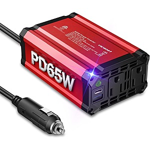 Vansoet 300W Car Power Inverter DC 12V to 110V AC (PD 65W USB-C + QC 18W USB-A Fast Charging & 2 AC Outlets) $21 + Free Shipping w/ Prime or orders $35+