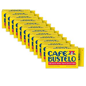 12-Pack 10-Oz Café Bustelo Ground Coffee: Espresso Dark Roast $45.39 w/ Subscribe & Save + Free S&H