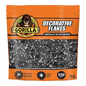 Gorilla Garage Floor Coating Decorative Flakes (550Sq. Ft.; Metallic Black Blend) $8.05 + Free Shipping w/ Prime or on $35+