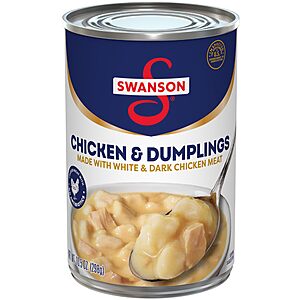 Swanson Chicken & Dumplings Made with White & Dark Chicken Meat, 10.5 Ounce Can~$1.88 With S&S @ Amazon