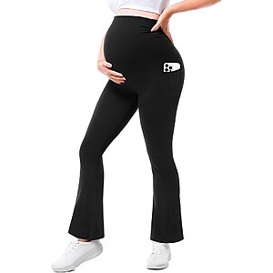 Walifrey Maternity Flared Leggings with Pocket $5.49
