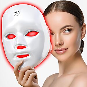 gelpal 7-1 Colors Red Light Therapy For Face,LED Facial Skin Care Mask,Red Light Mask for Face, LED Facial Mask Light,Salon or Home,White. $19.99