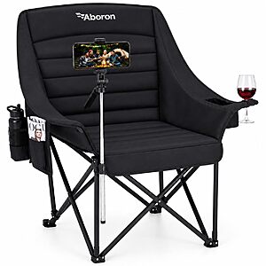 Camping Chair for Adults, XXL Oversized Heavy Duty Padded Folding Camp Chair $62.99