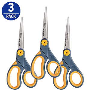 3-Pack Westcott 8-inch Titanium Bonded Non-Stick Straight Scissors Yellow $8.18 + Free S&H w/ Walmart+ or $35+