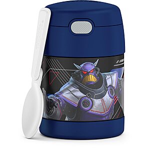 $13.95: Thermos FunTainer 10 Ounce Stainless Steel Vacuum Insulated Kids Food Jar with Spoon, Lightyear