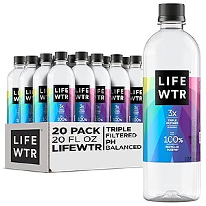 [SnS] $15.44 | 20-Pack 20-Oz LIFEWTR Premium Purified Water at Amazon (77.2￠ each)