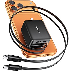 iVANKY 45W Retractable 4-in-1 GaN USB-C Wall Charger w/ Dual USB-C Cables $16 + Free Shipping w/ Prime