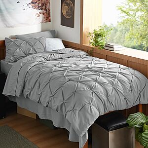 Prime Members: 5-Piece Bedsure Pintuck Comforter & Sheet Set (Twin XL, Select Colors) from $19.49 + Free Shipping