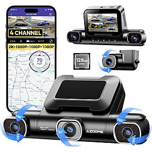 (prime) AZDOME M660 360° 4 Channel Dash Cam (2K+1080P x 3) $80 + Free S/H