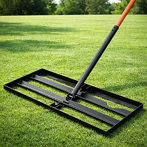 Lawn Leveling Rake, 30"x10" Leveling Rake with 78 Inch Adjustable Handle, Stainless Steel, for Backyard, Garden, Golf Course, Farm & Pasture, Professional Lawn Care Tool $26.99