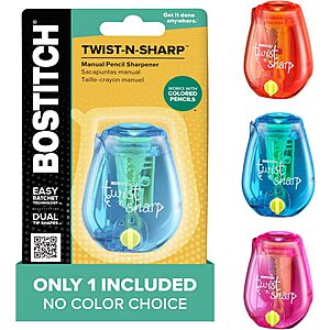 Bostitch Twist-n-Sharp Manual Pencil Sharpener $2.37 w/ S&S + Free Shipping w/ Prime or on $35+