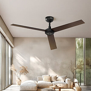 52" Ebern Designs Indoor Ceiling Fan w/ LED Light & High Air Volume Black/Coffee Blades (2 Finishes) 63.99+ Free Shipping $63.99