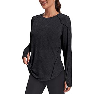NIASHOT Women's UPF 50+ Long Sleeve Workout Top (Various) $6.99 + Free Shipping w/ Prime or on $35+