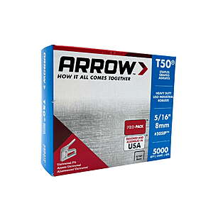 $3.56 FS WMT+ Arrow 5/16" T50 - Galvanized Steel, Divergent Point Staples, 5000 Pack For Stanley, Dewalt and more