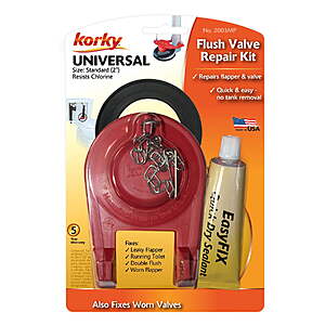 $5 FS WMT+ KORKY 2" Universal Toilet Flush Valve Complete Repair Kit with Adjustable Toilet Flapper