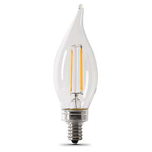 $6.79 FS WMT+ Chandelier LED 3.3 Watt (40W Equivalent) Soft White B10 Flame Tip, E12, Dimmable (6 Pack)