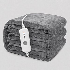 72"x84" Electric Heated Blanket w/ 5 Heat Settings & 10-hr Auto Shutoff (Light Grey) $13.49 + Free Shipping w/ Prime or on $35+