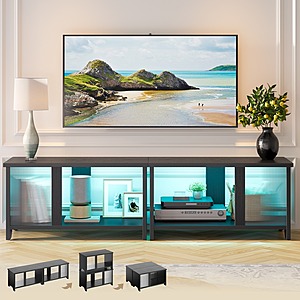 Pinmoco 65" Multifunctional TV Stand w/ Storage & LED Lights (Black) $55.98 + Free Shipping