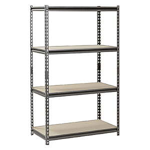 $30.60 - Muscle Rack 36"W x 18"D x 60"H 4-Shelf Steel Freestanding Shelves; 500 lbs. Capacity per Shelf; Silver