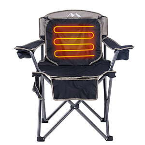 $22.80 - M8TRX Outdoors Heated Camping Chair, Portable Chair w/ 5000mAH Power Bank, 3 Heat Levels, USB Charging Port, Black