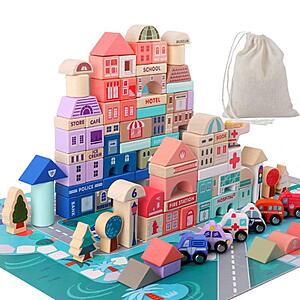 115-Piece Migargle Wooden City Construction Building Blocks Set $18.48 + Free shipping w/ Prime or on 35+.