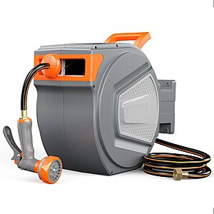 100' x 0.5" OLIXIS Automatic Retractable Garden Hose Reel w/ 9-Pattern Nozzle & 180° Swivel Wall Mount $63.99 + Free Shipping