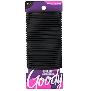 30-Count Goody Ouchless Hair Elastics (Black) $2.82 w/ S&S + Free Shipping w/ Prime or on $35+