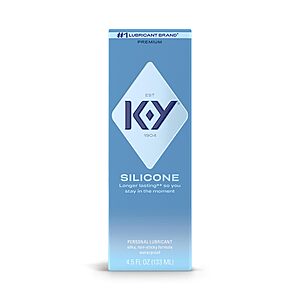 K-Y Silicone Lube, Premium Personal Lubricant, Silicone-Based Formula, Safe to Use with Condoms, for Men, Women and Couples, 4.5 Fl Oz~$3.93 After Coupon & S&S @ Amazon