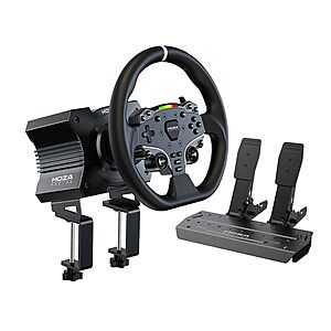 Moza R5 Racing Simulator Bundle w/ 5.5Nm Direct Drive Base & Wheel & Pedals $380
