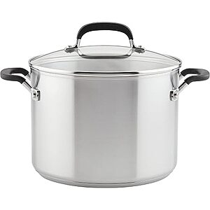 KitchenAid 8-Quart Stainless Steel Induction Stock Pot w/ Lid $38.99 + Free Shipping