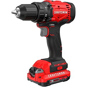 CRAFTSMAN V20 1/2" Cordless Drill Set w/ 2.0Ah Battery, Charger & Double Ended Bit (CMCD702D1) $59.00 + Free Shipping