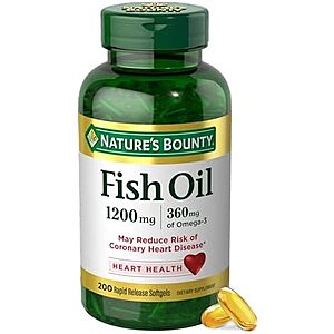 [SnS, AC] $6.84* | 200-Ct Nature's Bounty Fish Oil Omega 3 Supplements & More at Amazon