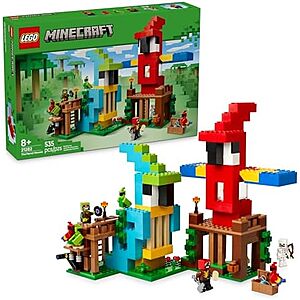 [NEW] $48.99 | 535-Piece LEGO Minecraft: Minifig-scale - The Parrot Houses (21282, 2025) at Amazon